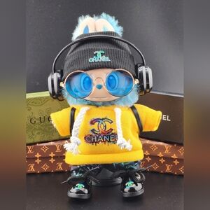 Fits Labubu Clothes Yellow Hoodie